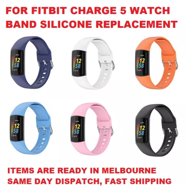 For Fitbit Charge 5 Watch Band Buckle Silicon Replacement Sport Wrist Straps