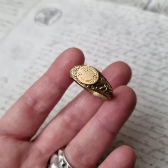 Bague Ancienne Homme Époque Milieu XIXè Chevalière Antique Ring Mid 19thC TTD68
