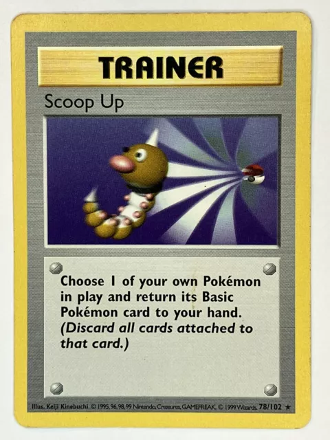 Scoop Up 78/102 Shadowless Base Set Pokémon TCG Regular Rare LP