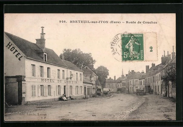CPA Breteuil-sur-Iton, Route de Layer 1913
