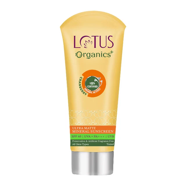 Lotus Organics+ Ultra Matte Mineral Sunscreen 100gm free shipping