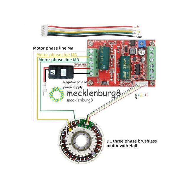 6-60 V 400 W BLDC 3 fasi DC controller motore brushless PWM Hall controllo motore