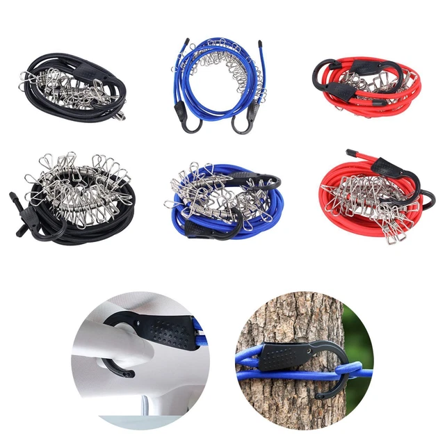 Bungee-Seil mit Haken, langlebig für Fahrräder, Gepäckträger, Campinggepäck