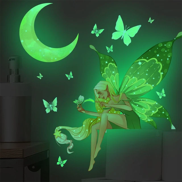 da parete luminosi Dormire sulla luna Sirena Decalcomanie a stella fluorescente