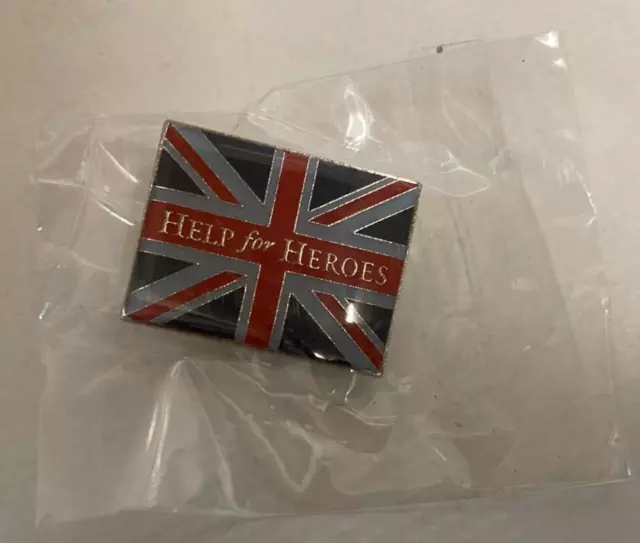 Help for Heroes Union Jack Union Flag Pin Brooch Lapel Pin 25mm x 20mm NIP