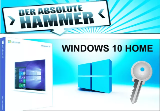 LIZENZ KEY WINDOWS 10 HOME - CODE SCHLÜSSEL  Bit Win 10 HOME Versand in Sekunden