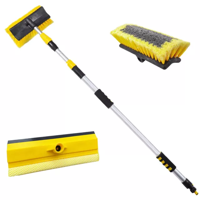 New 3M 9Ft Aluminium Telescopic Water Fed Window Car Van Wash Brush Squeegee