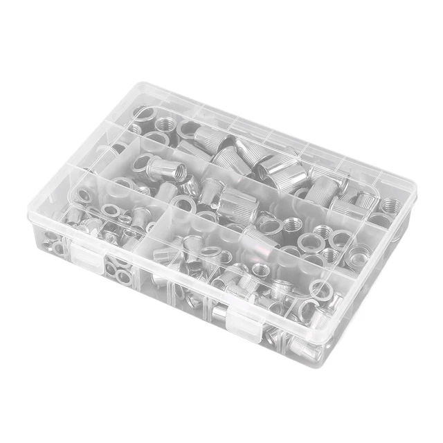 120 pz kit assortimento dadi rivetto M6 M8 M10 M12 testa piatta rivno filettato allaccia