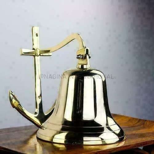 10" Brass Anchor Nautical Ship Boat Wall Hanging Door Bell Home Decor Best Gift