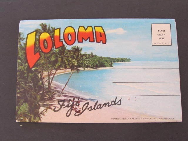 The Fiji Islands Souvenir Folder Foldout Views Postcard
