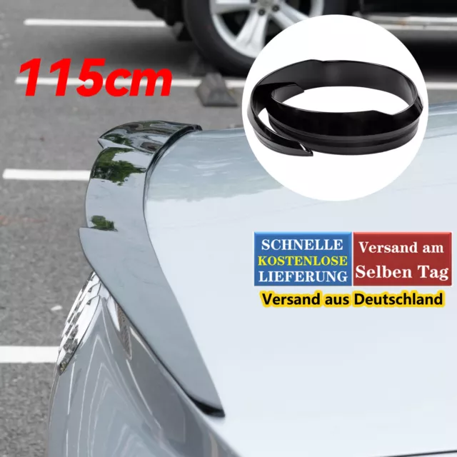 115cm Schwarz glanz Heckspoiler Spoilerlippe Sport Optik passend Universal Lippe