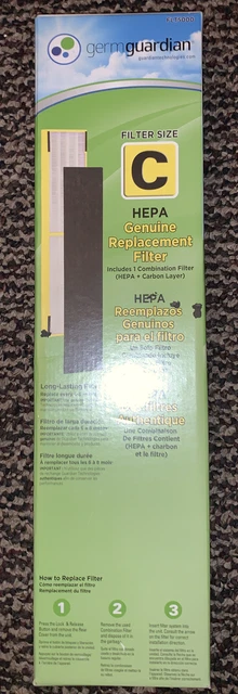 GermGuardian Air Purifier Filter FLT5000 GENUINE HEPA Replacement Filter Size C