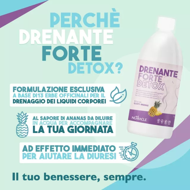 DRENANTE FORTE DETOX 500 ml DRENANTE FORTE RITENZIONE IDRICA CELLULITE, NUTRACLE 3