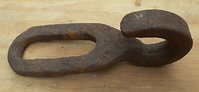 Antique Hand Forged Large Cast Iron Hook