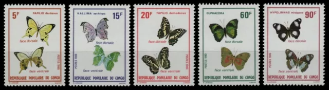 Kongo-Brazzaville 1980 - Mi-Nr. 751-755 ** - MNH - Schmetterlinge / Butterflies