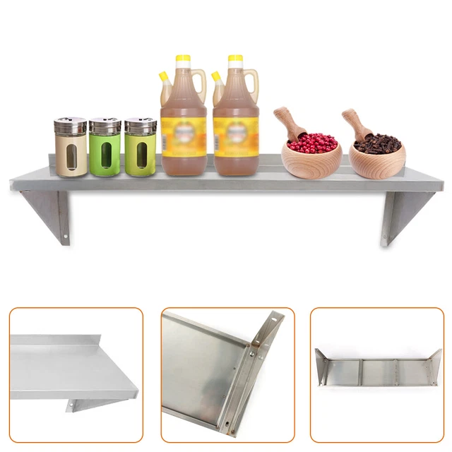Stainless Steel Wall-mounted Shelf Restaurant Rack for Kitchen Restaurant 12x36"