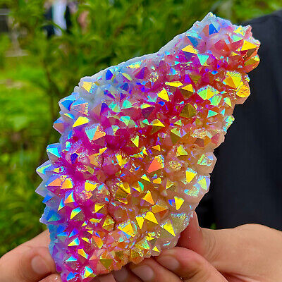 1.69LB  Angel Aura Quartz Titanium BismuthSiliconcluster Rainbow Crystals Stone