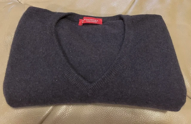 Maglioncino Uomo marca“Piacenza”100%Cashmere Blu Bellissimo Tg 58 Come Nuovo