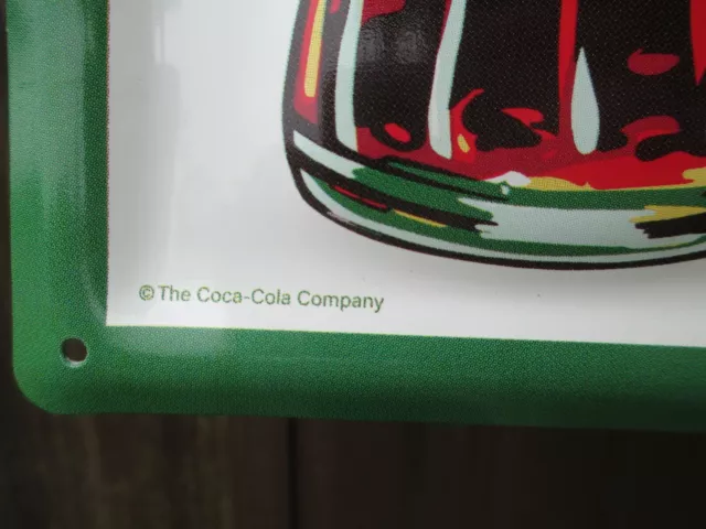 Coca-Cola Red Steel Sign with Christmas Coke Bottle Drink Coca-Cola In Bottles 3