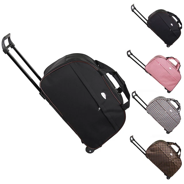 Duffle Bag 24" Rolling Wheeled Trolley Bag Tote Carry On Luggage Travel Suitcase