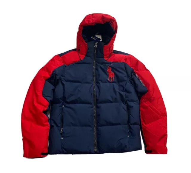 Polo Ralph Lauren Tyrol Big Pony Down Fill Puffer Jacket Navy Red NWT Men’s M