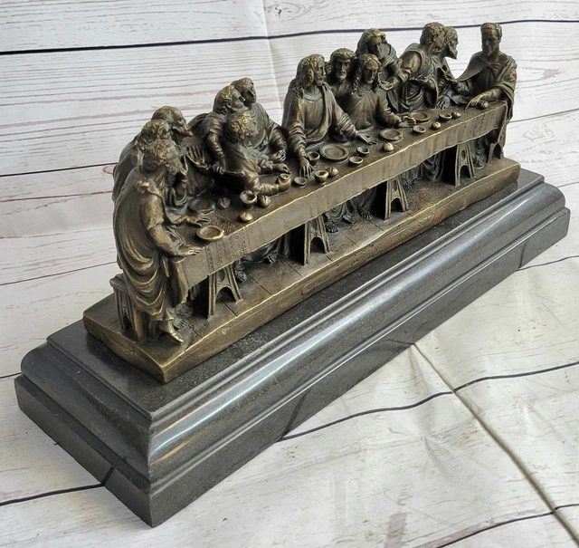 THE LAST SUPPER by Leonardo Da Vinci Bronze Sculpture Art Jesus Christ ...