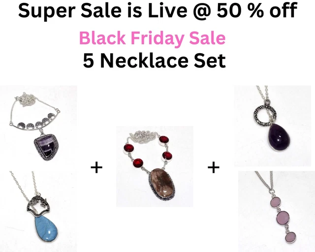 Owhyee Opal, Amethyst Fresh Stock Deals 5 Necklace Combo Set 19" GW