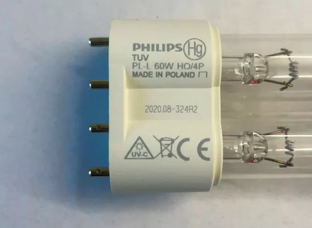 60 Watt Philips UVC Replacement Tube Lamp Light PL-L 60 Watt HO 4 Pin