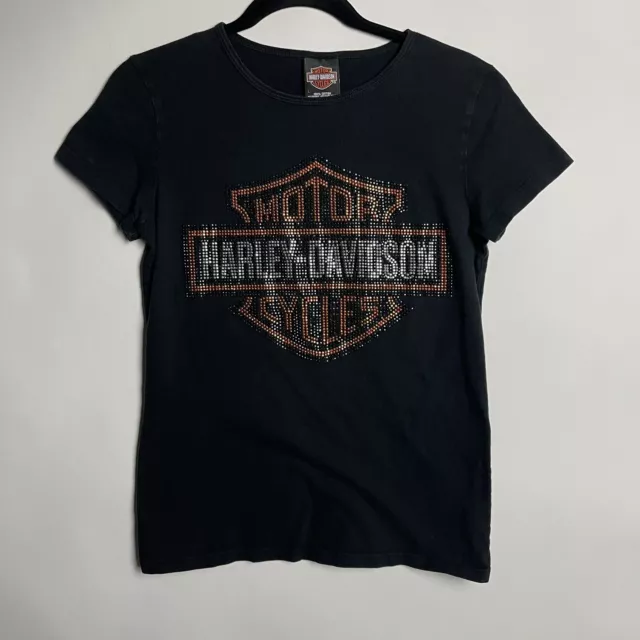 Harley Davidson Motorcycles Zion Bedazzled Womens Large Short Sleeve T Shirt