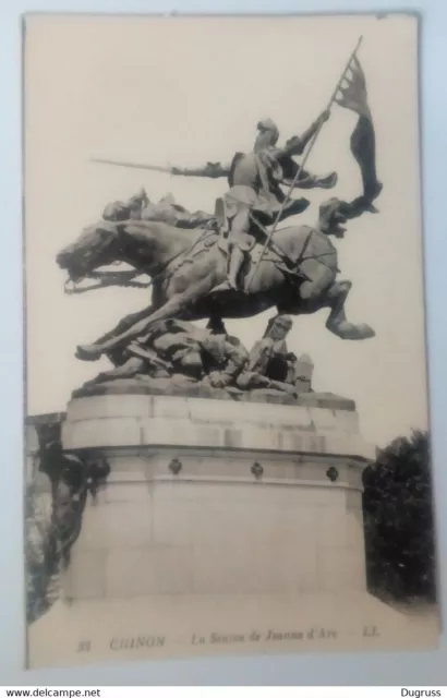 CPA Chinon.The Statue of Joan of Arc