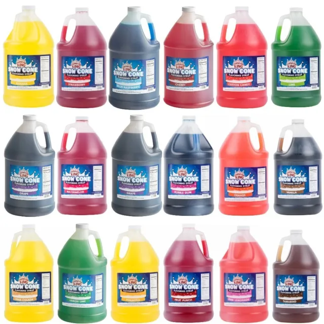 4 Pack "Your Choice" 1 Gallon Syrup Mix Flavors Snow Cone Machine Shaved Ice NEW