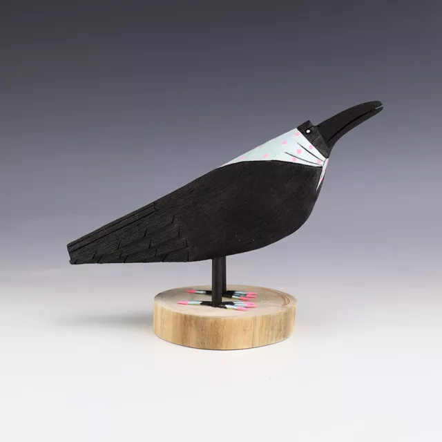 Native American Navajo Folk Art Crow By Orleen & Ray Lansing