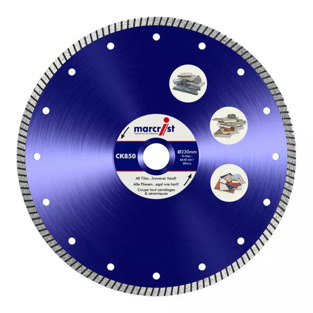 Marcrist CK850 180mm Diamond Tile Saw - Wet Saw Disc - Diamond Tile Blade