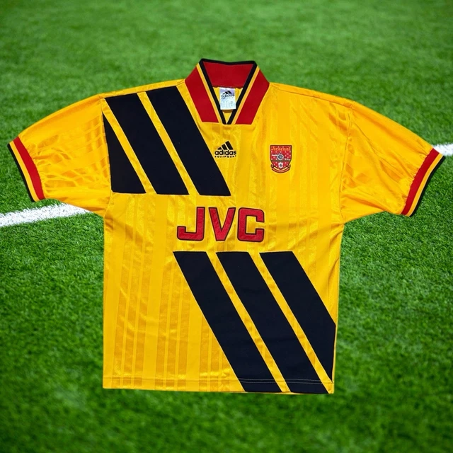 Maillot Arsenal Rétro Jaune Extérieur 1993/94 Taille M - Neuf, Adidas, Pour Collection Ou Match