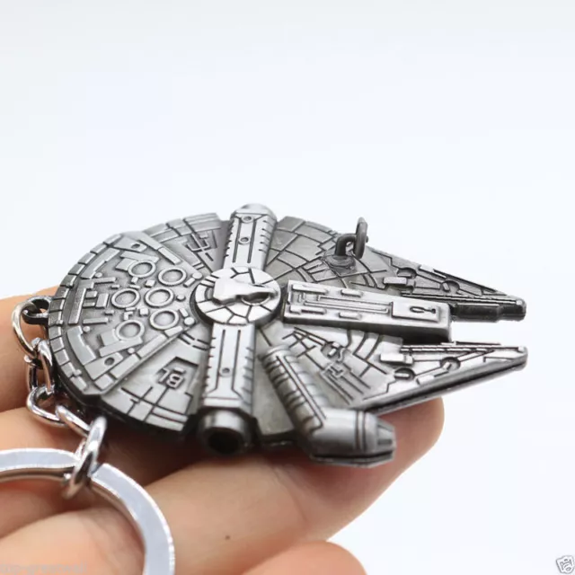 Retro Star Wars Millennium Falcon Metal Keychain Keyring Key Ring Gift 1999