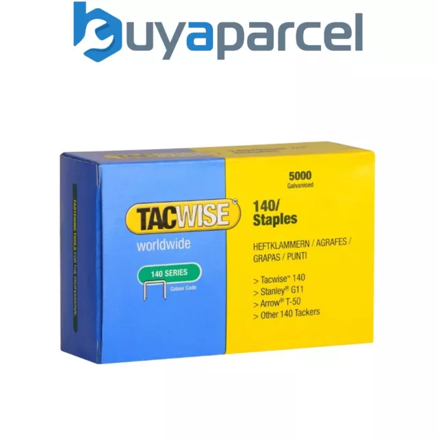 Tacwise 140 Series Staples Galvanised 14mm Box of x5000 Rapid Arrow Stanley