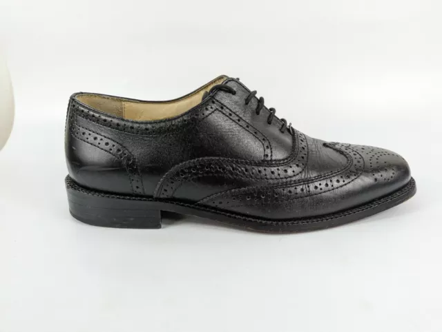 Richleigh Cuir Noir Bout Richelieu Chaussures Habillées UK 6