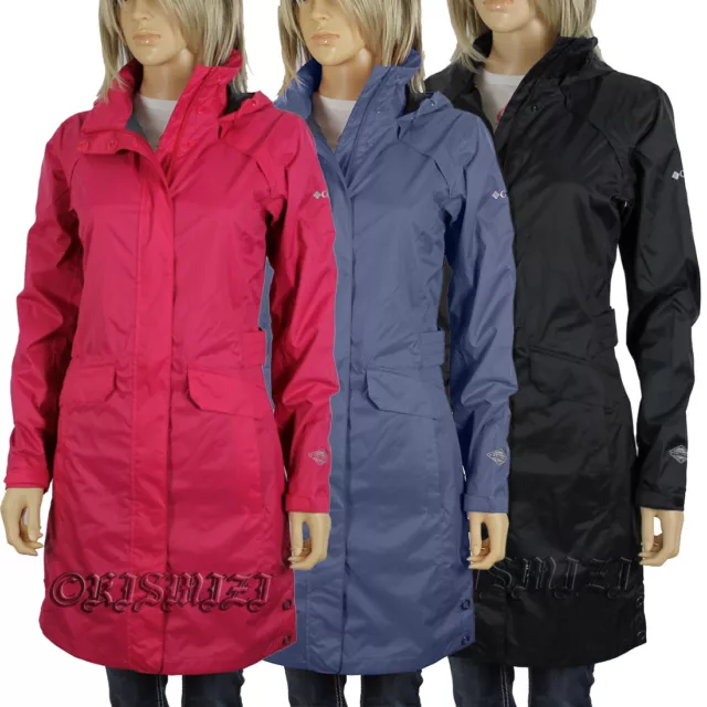 New Womens Columbia "Timber Pointe" Omni-Tech Waterproof Long Rain Jacket