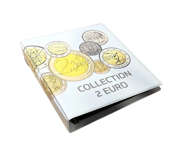 Schulz Münzalbum Für 200 Münzen – 10 Seiten, Für 50p, €2, £2 Etc., 35x35 Mm Fächer, Schwarzes Kunstleder