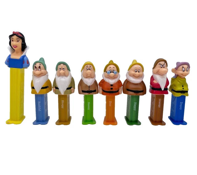 PEZ DISNEY SNOW White & Seven Dwarfs Complete Set Limited Edition £11.