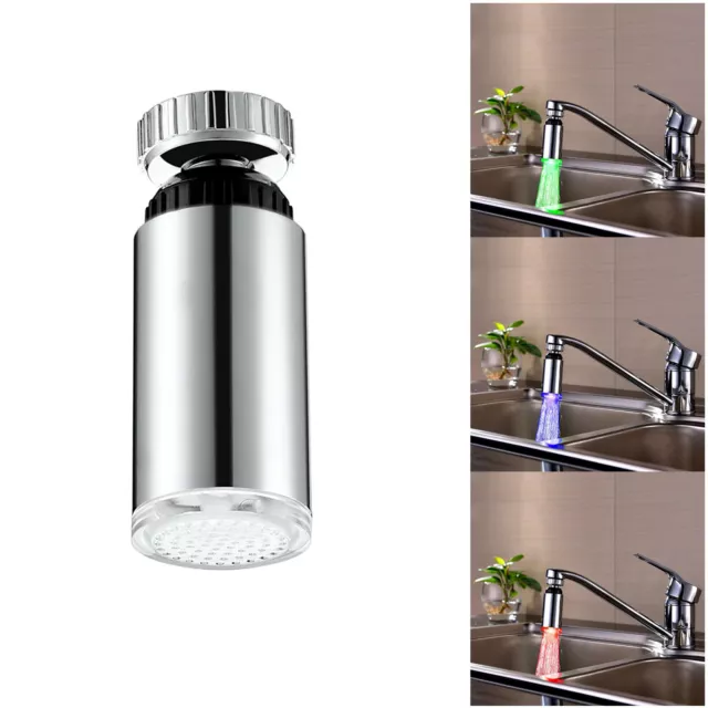 Kitchen Sink 3 Color Change Temperature Change Shower LED Faucet Taps Accessory