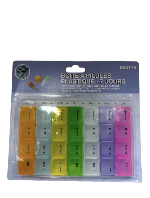 LOT petite 9 BOITE à PILULES medicaments PILULIER mini box 7 JOURS de la SEMAINE