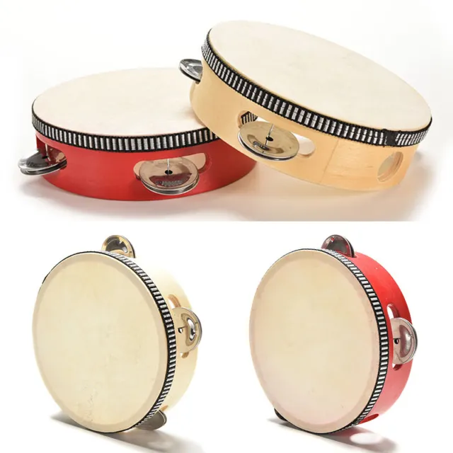 Wooden Drum For Kids Baby Hand Rattles New Instrument Tambourine Classic Toy