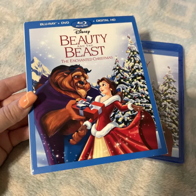 Beauty and the Beast The Enchanted Christmas (Blu-Ray + DVD) *NEW* W~SLIP DISNEY