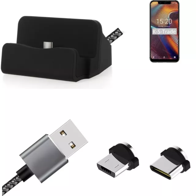 Station d'accueil pour UMIDIGI A3 Pro + USB-Typ C et Micro-USB Connexion