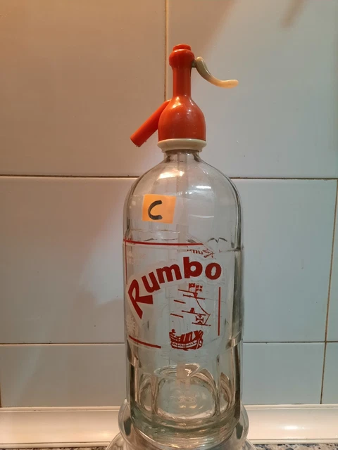 SIPHON RUMBO (C) SODA colección  AGUA DE SELTZ botella de cristal SIFON clásico