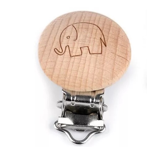 Schnullerclip Elefant Holz Schnullerkette Clips Holzclip Babyschnullerkette