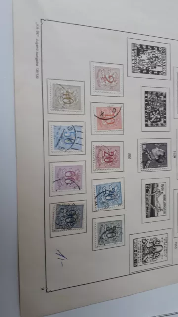Briefmarken Belgien ab 1951, Sammlung 10 Stück auf Sammelbogen