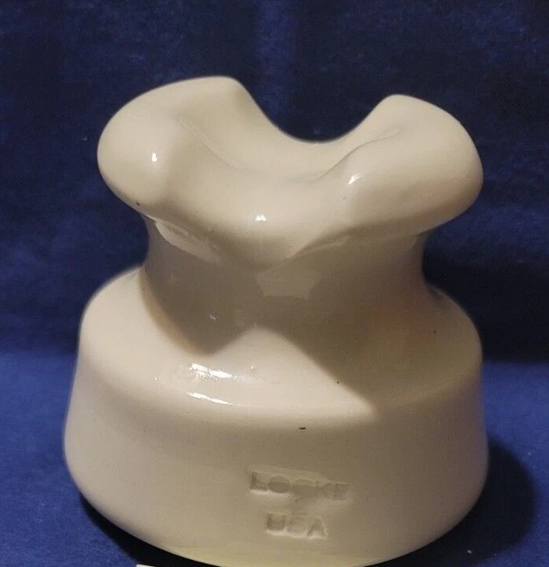 LOCKE Electric Power Insulator.......white porcelain Nice! Made in USA