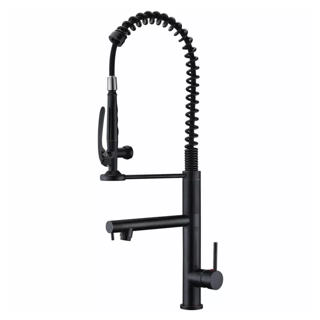 Commercial Kitchen Faucet Sink Pull Down Sprayer Swivel Single Handle Mixer Taps